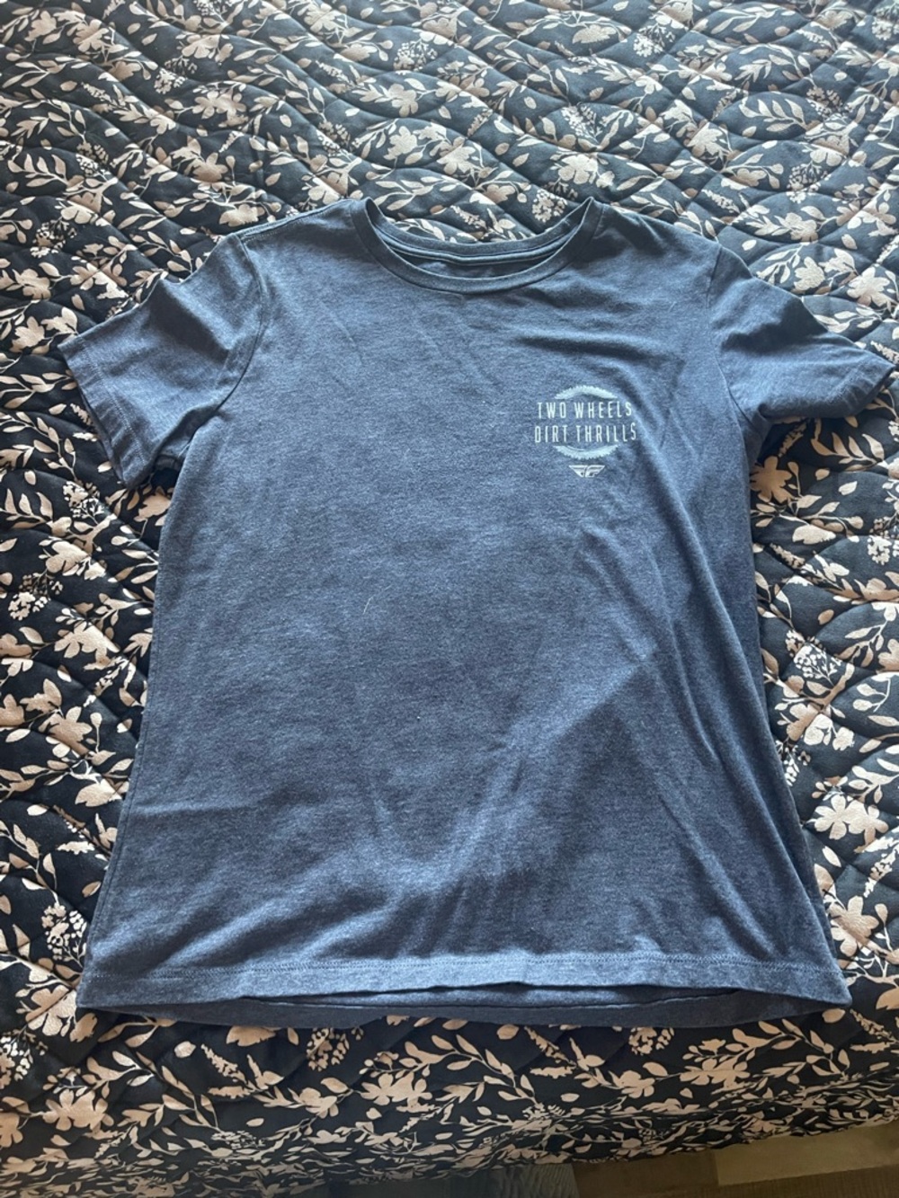 Two Wheels Dirt Thrills Women's Short Sleeve Tee - Navy